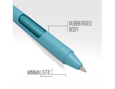 FLAIR Zoox F7 0.7mm Retractable Roller Gel Pen | Minimalistic Design Rubberised Body For Better Grip | Waterproof Ink For Smudge Free & Smooth Writing | Fitted With Jumbo Refill | Blue Ink, Pack of 5