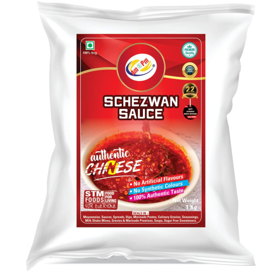 Am 2 Pm - Schezwan Sauce Chilli Paste Stir Fry Cooking Fresh Ingredients Spicy Chinese Stir-Fry Schezwan Sauce Dipping Sauce -1KG