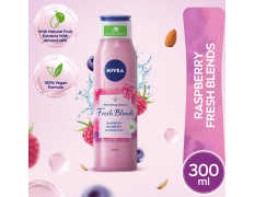 Nivea Fresh Blends Raspberry with Natural Fruit Extracts, Vegan Body wash, Fruity Shower Gel for Women with Blueberry and Almond Milk, 300ml