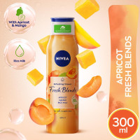 Nivea Fresh Blends Apricot with Natural Fruit Extracts, Vegan Body wash, Fruity Shower Gel for Women with Mango and Rice Milk, 300 ml