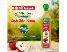 Zandu Himalayan Apple Cider Vinegar| Goodness of 2x Mother of Vinegar| Sourced from Himalayan Farms| Raw, Unfiltered & Unpasteurized Ayurvedic ACV 500ml