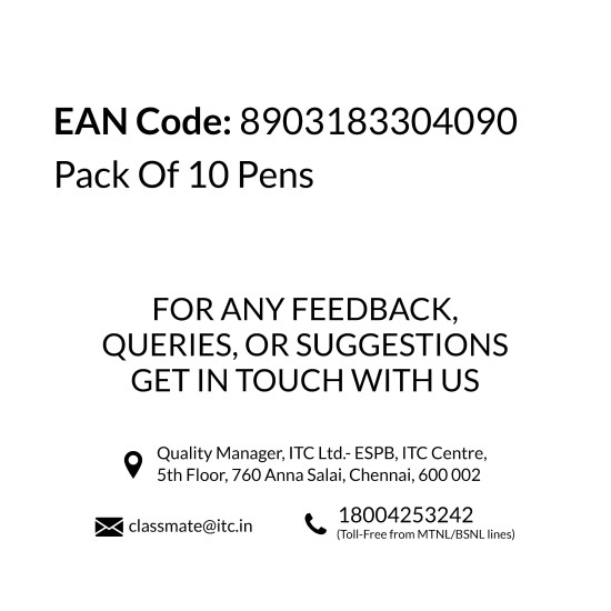 Classmate Hook Ball Pen- Blue (Pack of 10)|Multicolour Body Pens|Attractive Pastel Shades for Boys & Girls|Smooth Writing Ball Pen|Unique Design