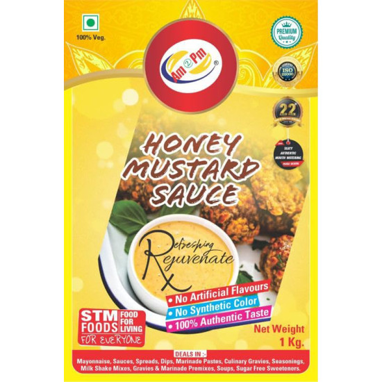 Am 2 Pm - Honey Mustard Sauce Dressing & Dips, Tangy,Sweet & Spread Used in French Fries, Sandwiches and Salad -1Kg