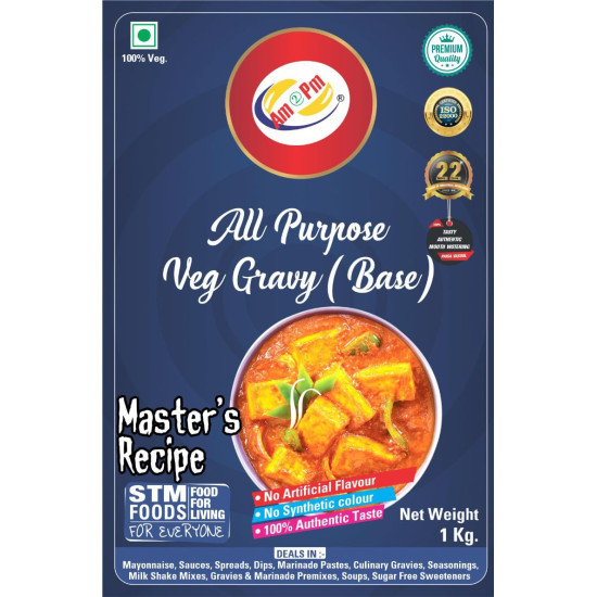 Am 2 Pm - Veg All Purpose Gravy Mix | Ready to Mix Cook Paste | Instant Easy to Cook Mix | 1kg