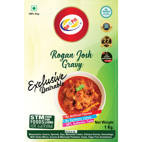 Am 2 Pm - Rogan Josh Gravy Ready To Cook Mutton Curry, Chicken Curry and Fish Curry Paste 1 kg