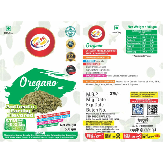 Am 2 Pm - Oregano 500gm, Pizza Seasoning Tasty & Healthy, Oregano Pizza Pasta Seasoning, Spice Blend for Pizza Pasta