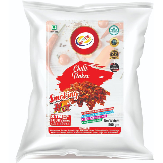 Am 2 Pm - Chilli Flakes Seasonings for Italian Dishes, Red Chilli Flakes for Pasta, Pizza, Salads (Chilli Flakes 500gm)