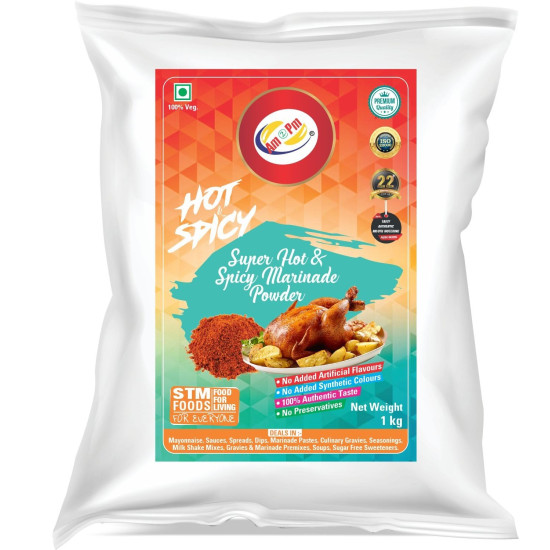 Am 2 Pm - Super Hot & Spicy Marinade Base Mix Ready to Cook Spice Mix 1kg | Just Mix & Cook |Wet Marinade Powder