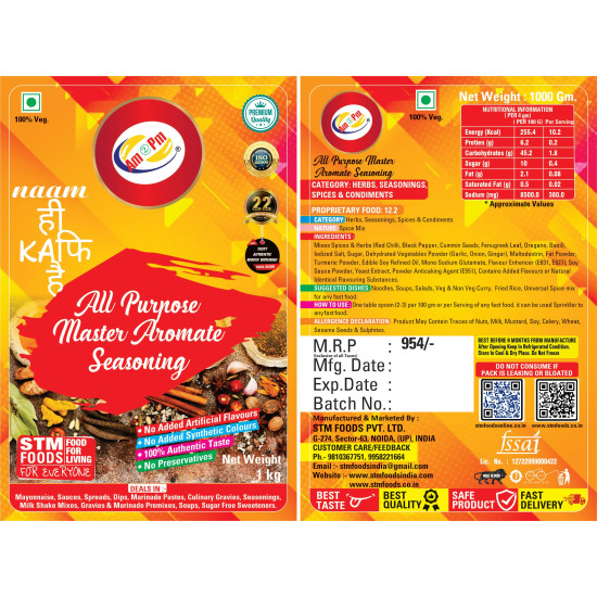 Am 2 Pm - All Purpose Master Aromate Seasoning 1kg Spices Masala Powder Mix Dry Easy To Cook & Ready To Eat Foods