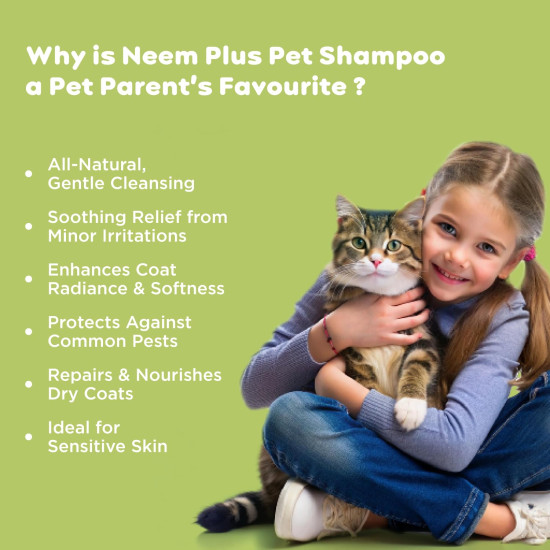 Pil Neem Plus Herbal Pet Shampoo 1000ml | Puppy Safe | Anti-Fungal, Anti-Ticks and Fleas, Antibacterial, Antiseptic & pH Balanced Dog Shampoo | Regular use Coat Cleansing Shampoo for Pets