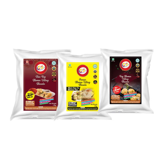 Am 2 Pm - Momos Filling Masala Veg-Non Veg-Paneer Chinese Masala Easy To Cook & Ready To Eat Foods - Pack of 3- (1KG Each)