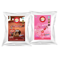 Am 2 Pm - Premium Silky Smoothy Milk Shake Mix, Instant Premix Drink Milkshake Powder, Pack of 2 (CHOCLATE + STRAWBERY (1KG EACH))
