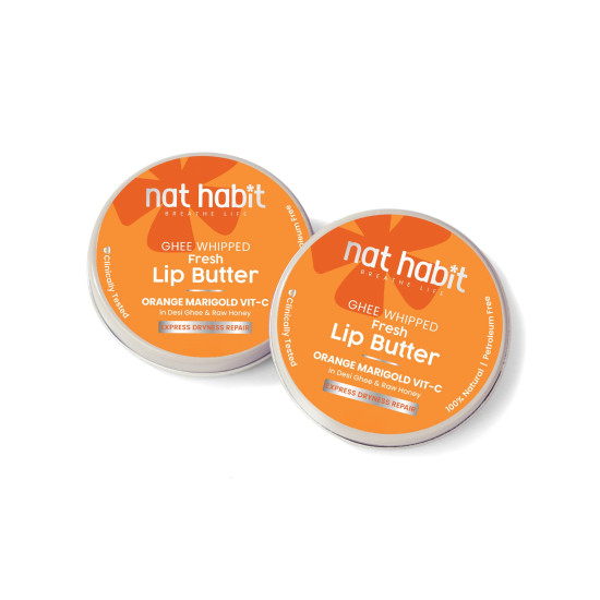 Nat Habit Orange Marigold Lip Balm Fresh Infused Lip Butter With Desi Ghee & Raw Honey For Lip Pigmentation, Lightening, Lip Repair, Dark And Chapped Lips (8gm) (Pack of 2) Nat Habit Orange Marigold Lip Balm Fresh Infused Lip Butter With Desi Ghee & Raw Honey For Lip Pigmentation, Lightening, Lip Repair, Dark And Chapped Lips (8gm) (Pack of 2)