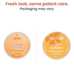 Nat Habit Orange Marigold Lip Balm Fresh Infused Lip Butter With Desi Ghee & Raw Honey For Lip Pigmentation, Lightening, Lip Repair, Dark And Chapped Lips (8gm) (Pack of 2)