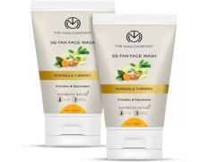 The Man Company De Tan Face Wash for Men with Turmeric & Moringa | Tan Removal, Oil Control & Anti-Pollution | Unclog Pores | Deep Cleansing | Blackheads Removal - 100ml, Pack of 2