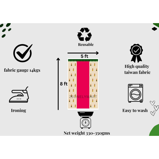 Golu Dolls Design Back Drop Cloths for Pooja Decoration (Cloth 56) Backdrop Cloth for Decoration, Size 8 Feet Lenth and 5 Feet Width(8 * 5) sankranti Decorations Backdrop