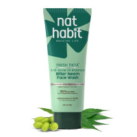 Nat Habit Neem Gel Face Wash For Oily Skin Acne, Pimple And Oil Control With Glowing Skin, Paraben & Sulpahte Free Face Cleanser For Men & Women, (100 g)