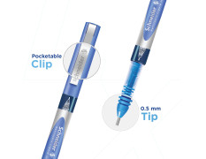 Luxor Schneider LX MAX roller ball pen, Pack of 4, 3 Blue+1 Black, Needle Tip, 0.5mm, 100% German Technology, 1000+ mtrs writing length, Waterproof Ink, Ideal for Students & Professionals