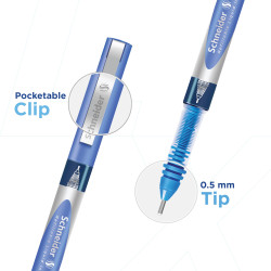 Luxor Schneider LX MAX roller ball pen, Pack of 4, 3 Blue+1 Black, Needle Tip, 0.5mm, 100% German Technology, 1000+ mtrs writing length, Waterproof Ink, Ideal for Students & Professionals