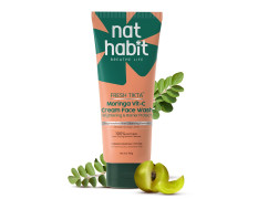 Nat Habit Moringa Vitamin-C Cream Face Wash For Pimple And Oil Control With Glowing Skin, Paraben & Sulphate Free Face Cleanser For Men & Women, (100 g)