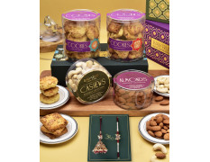Bhaiya Bhabhi Rakhi Set Rakhi Gift Hamper For Brother Rakhi For Bhabhi Cookies Gift Pack Dry Fruits Combo Pack Cashew Almond Cashew Cookie Almond Biscuit Couture Bhaiya Bhabhi Rakhi Set