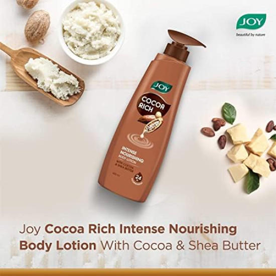 Joy Cocoa Rich Intense Nourishing Summer Body Lotion (600ml) | 24 Hour Nourishment | With Shea Butter & Cocoa Butter | Suitable for Normal to Dry Skin | Non Sticky & Non Greasy Lightweight