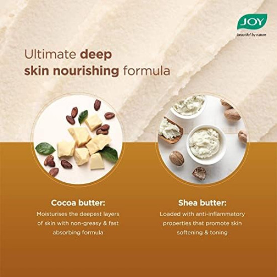 Joy Cocoa Rich Intense Nourishing Summer Body Lotion (600ml) | 24 Hour Nourishment | With Shea Butter & Cocoa Butter | Suitable for Normal to Dry Skin | Non Sticky & Non Greasy Lightweight