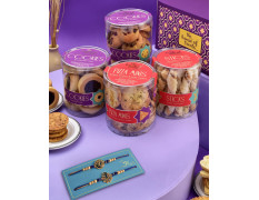 Rakhi Gift Hamper For Brother Rakhi For Brother Set Of 2 Chocolate Cookie Chips And Snacks Rakhi Hamper Rakhi Combo Cheese Sticks Blueberry Honey Cookie Blue Tokai Rakhi Set Of 2