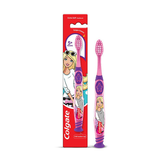 Colgate Batman Anticavity Toothpaste For Kids - 80g (Bubble Fruit Flavour) & Colgate Kids Barbie Manual Toothbrush,Multicolor,1 Piece