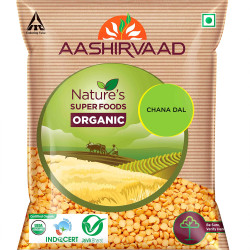 Aashirvaad Nature's Super Foods Organic Chana Dal Pouch, 1 kg & Aashirvaad Nature’s Superfoods Gluten Free Flour, 1kg Pack, Super Nutritious Flour