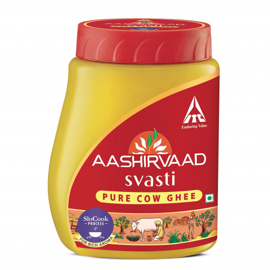 Aashirvaad Svasti Ghee PET, 1 L & Aashirvaad Spices Combo Pack (Chilli 200g Turmeric 200g Coriander 200g)