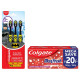 Colgate Kids Batman Manual Toothbrush(Pack of 3,Multicolor) & Colgate MaxFresh 300g (150g x 2, Pack of 2) Anticavity Toothpaste Gel, Spicy Fresh (Saver Pack)