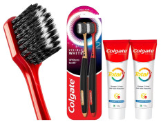 Colgate Visible White O2 Manual Toothbrush for adults- 2 Pcs & Colgate Total 240g (120g x 2, Pack of 2) Cavity Protection Toothpaste (Advanced Health, Saver Pack)