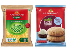 Aashirvaad Nature's Super Foods Organic Arhar/Tur Dal Pouch, 1 kg & Aashirvaad Nature's Super Foods Gluten Free Flour Pouch, 1 kg