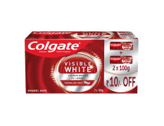 Colgate Visible White Teeth Whitening Toothpaste, Pack of 100g & Colgate Vedshakti Mouth Protect Spray - 10gm,Pack of 1