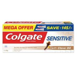 Colgate Sensitive Toothpaste with Clove Oil, for Sensitivity Relief, 160g, & Colgate Kids Manual Toothbrush For 2+ Years, 3Pcs, With Extra Soft Bristles,Multicolour