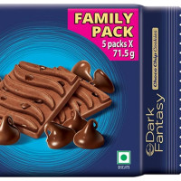 Sunfeast Dark Fantasy Choco Fills, 300g, Original Filled Cookies with Choco Crème & Sunfeast Dark Fantasy Choco Chip, Chocolate Cookies Loaded with Choco Chips, 357.5g