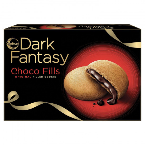 Sunfeast Dark Fantasy Choco Fills, 300g, Original Filled Cookies with Choco Crème & Sunfeast Dark Fantasy Choco Chip, Chocolate Cookies Loaded with Choco Chips, 357.5g