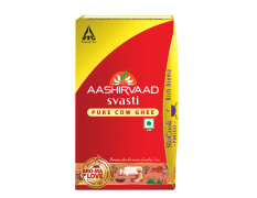 Aashirvaad Svasti Pure Cow Ghee - Desi Ghee with Rich Aroma - 1L & Aashirvaad Nature’s Superfoods Gluten Free Flour, 1kg Pack, Super Nutritious Flour