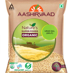 Aashirvaad Organic Urad Dal Split, 1 Kg & Aashirvaad Nature's Super Foods Organic Chana Dal Pouch, 1 kg