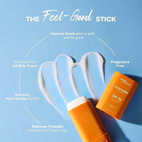Earth Rhythm Glow Surge Vitamin C & E Sunstick SPF 50 – Brightening, No White Cast, Oxybenzone-Free, Vegan