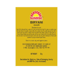 Sunrise Pure Biryani Masala Spice Powder - 200g (25g pack of 8)