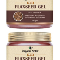Organic Netra Pure Flaxseed Gel With Vitamin E For Hair & Skin, Strengthens & Nourishes Hair & Skin Health, Safe & Mild For All Skin Type, Reduces Fine Lines & Wrinkles, 200g (Pack of 2)