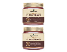 Organic Netra Pure Flaxseed Gel With Vitamin E For Hair & Skin, Strengthens & Nourishes Hair & Skin Health, Safe & Mild For All Skin Type, Reduces Fine Lines & Wrinkles, 200g (Pack of 2)