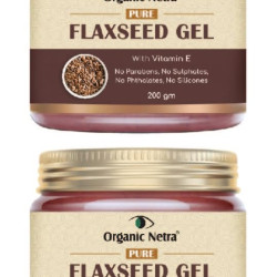 Organic Netra Pure Flaxseed Gel With Vitamin E For Hair & Skin, Strengthens & Nourishes Hair & Skin Health, Safe & Mild For All Skin Type, Reduces Fine Lines & Wrinkles, 200g (Pack of 2)