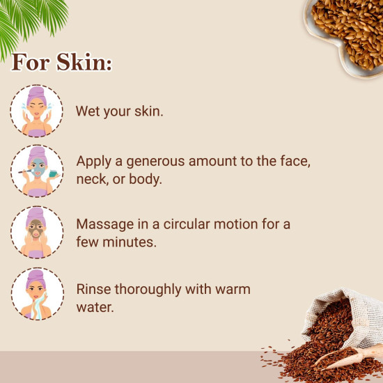 Organic Netra Pure Flaxseed Gel With Vitamin E For Hair & Skin, Strengthens & Nourishes Hair & Skin Health, Safe & Mild For All Skin Type, Reduces Fine Lines & Wrinkles, 200g (Pack of 2)