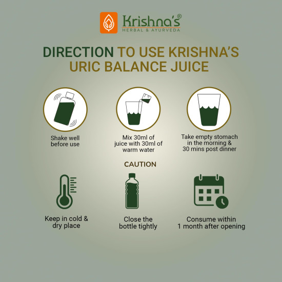 KRISHNA'S HERBAL & AYURVEDA Uric Balance Juice 1000 Ml | Balancing Uric Acid Naturally | Power Of Kutki, Adusa, Arand Mool & 6 More Herbs KRISHNA'S HERBAL & AYURVEDA Uric Balance Juice 1000 Ml | Balancing Uric Acid Naturally | Power Of Kutki, Adusa, Arand Mool & 6 More Herbs
