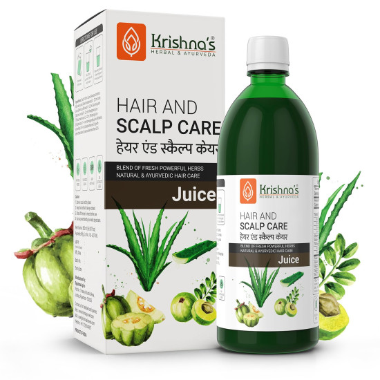 KRISHNA'S HERBAL & AYURVEDA Hair & Scalp Care Juice 1000 Ml,Hair Care Juice For Hair Growth & Hair Fall Control,Blend Of 7+ Ayurvedic Herbs,No Artificial Colors,Flavours & Sugars,Use 60 Days KRISHNA'S HERBAL & AYURVEDA Hair & Scalp Care Juice 1000 Ml,Hair Care Juice For Hair Growth & Hair Fall Control,Blend Of 7+ Ayurvedic Herbs,No Artificial Colors,Flavours & Sugars,Use 60 Days