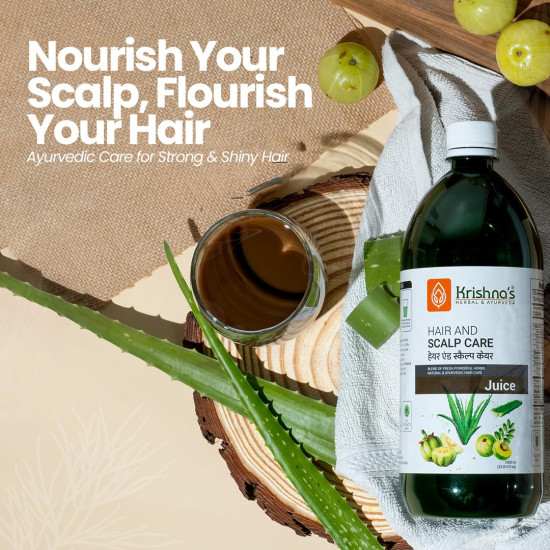 KRISHNA'S HERBAL & AYURVEDA Hair & Scalp Care Juice 1000 Ml,Hair Care Juice For Hair Growth & Hair Fall Control,Blend Of 7+ Ayurvedic Herbs,No Artificial Colors,Flavours & Sugars,Use 60 Days KRISHNA'S HERBAL & AYURVEDA Hair & Scalp Care Juice 1000 Ml,Hair Care Juice For Hair Growth & Hair Fall Control,Blend Of 7+ Ayurvedic Herbs,No Artificial Colors,Flavours & Sugars,Use 60 Days