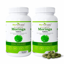 Attar Ayurveda Moringa Tablets 240 Tablets (120 x2, Pack of 2) 500 mg each | Drumstick Leaf Tablets | Pure and Natural, Highly Nutritious